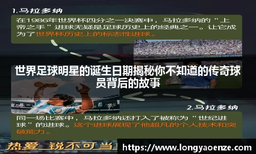 世界足球明星的诞生日期揭秘你不知道的传奇球员背后的故事